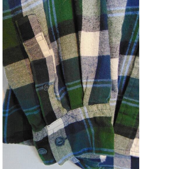 Weatherproof Vintage Flannel Shirt Mens Large Blue Plaid Button Down Long Sleeve - Picture 4 of 9
